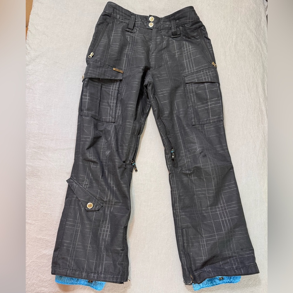 Empyre Ski Pants Mens Small Black 10,000 Waterproof Cargo Winter Snow